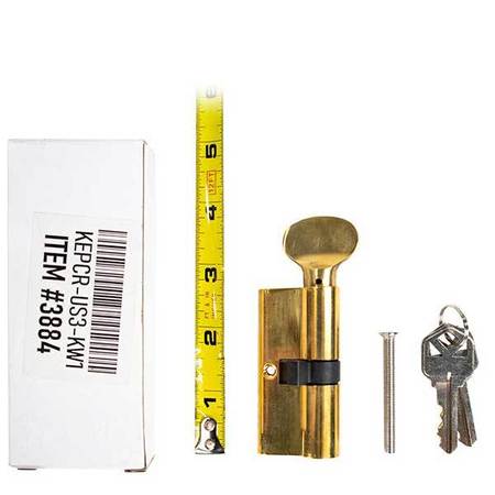 KENAURD Kenaurd: Profile Cylinder - Key + T-Turn - KW1 - US3 Gold (70mm) KEPCR-US3-KW1